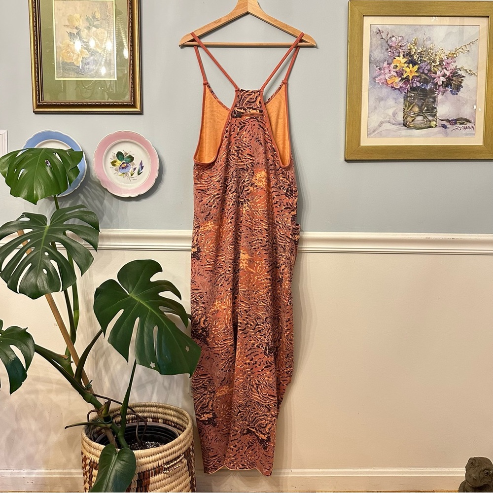 Free People Hot Shot Onesie Jumpsuit Size XS Orange Coral Printed Movement - Picture 5 of 11